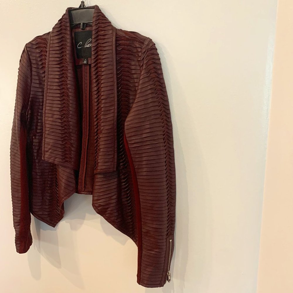 C. LUCE TEXTURED FAUX LEATHER JACKET /
